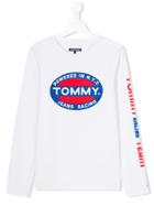 Tommy Hilfiger Junior Teen Branded Long Sleeve T-shirt - White