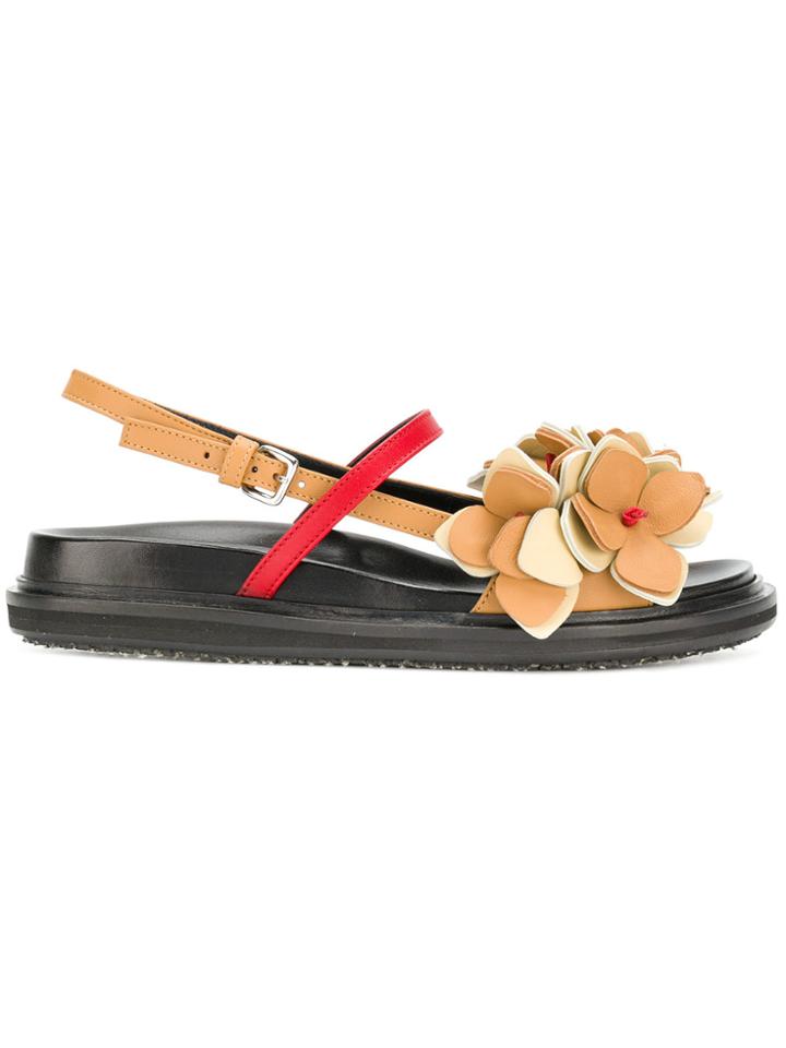 Marni Floral Fussbet Sandals - Brown