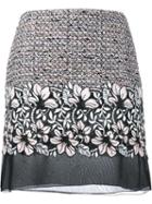 Giambattista Valli Floral Semi-sheer Skirt, Women's, Size: 42, Black, Silk/polyamide/polyester/virgin Wool