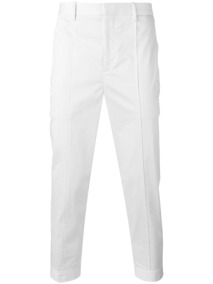 Neil Barrett Tapered Trousers, Men's, Size: 50, White, Cotton/spandex/elastane