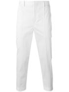 Neil Barrett Tapered Trousers, Men's, Size: 50, White, Cotton/spandex/elastane