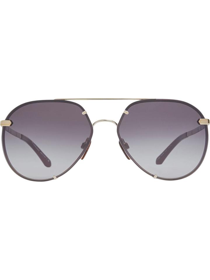 Burberry Check Detail Pilot Sunglasses - Grey