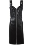 Givenchy Faux Leather Buckle Strap Dress, Women's, Size: 38, Black, Polyester/silk/acetate/viscose