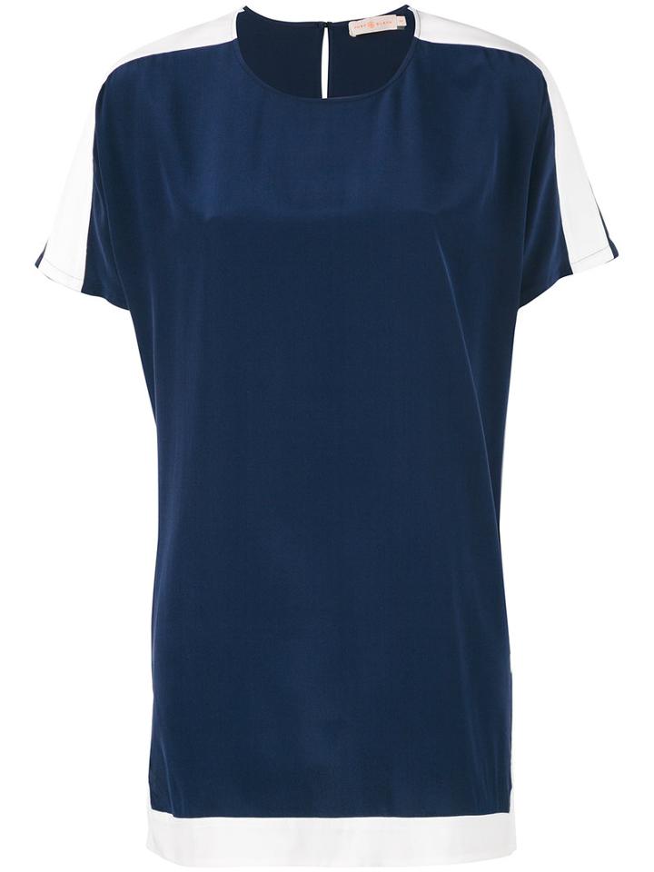 Tory Burch - Loose-fit T-shirt - Women - Silk - M, Women's, Blue, Silk