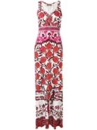 Roberto Cavalli - Rose Print Maxi Dress - Women - Silk/cotton/viscose - 46, White, Silk/cotton/viscose