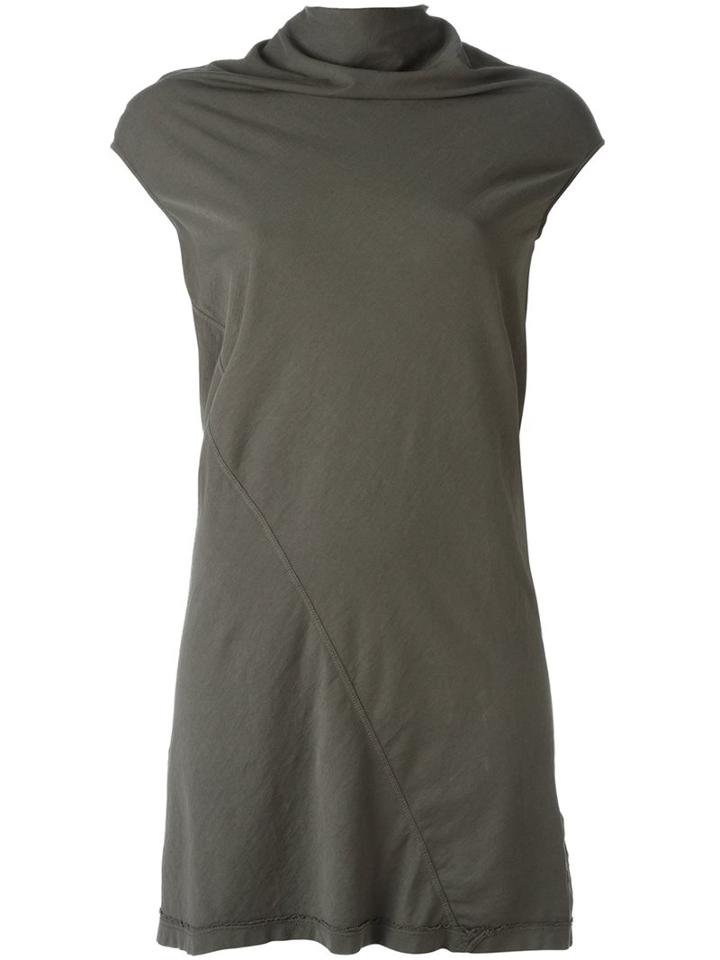 Rick Owens Drkshdw Roll Neck Dress, Women's, Size: Small, Grey, Cotton