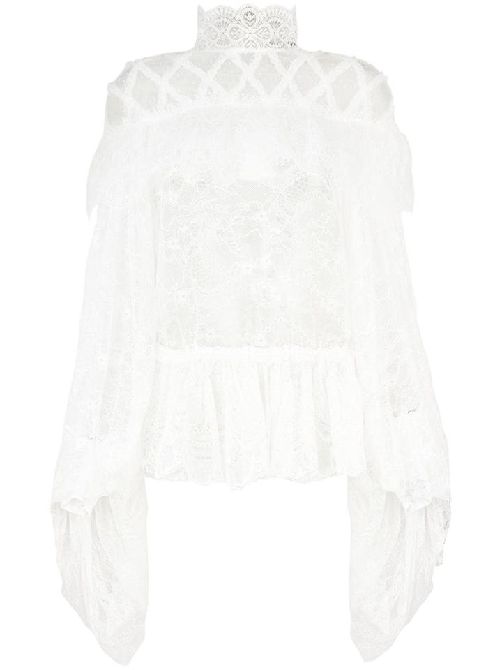 Amen Elongated Sleeve Blouse - White