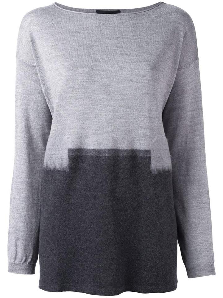 Les Copains Back Slit Sweater, Women's, Size: 40, Grey, Cashmere/wool/virgin Wool