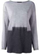 Les Copains Back Slit Sweater, Women's, Size: 40, Grey, Cashmere/wool/virgin Wool