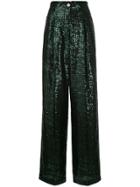Ingie Paris Sequins Embellished Pants - Green