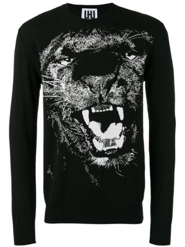 Les Hommes Urban Lion Print Sweatshirt, Men's, Size: Large, Black, Cotton
