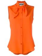 Moschino Neck Scarf Blouse, Women's, Size: 42, Yellow/orange, Silk