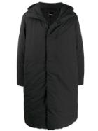 Theory Padded Hooded Coat - Black