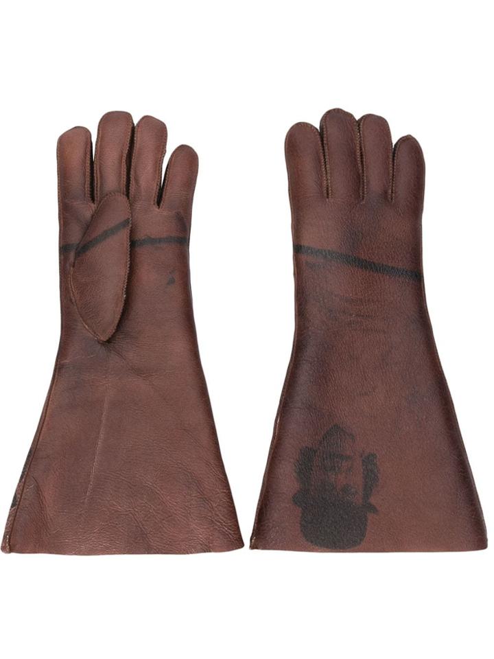 Undercover Printed Midi Gloves - Brown