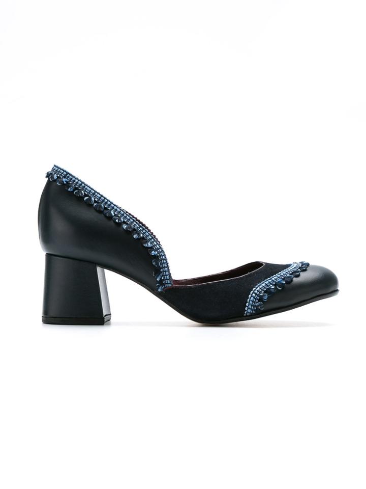 Sarah Chofakian Block Heel Pumps - Blue