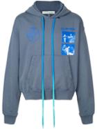 Off-white Graphic Print Hoodie - Blue