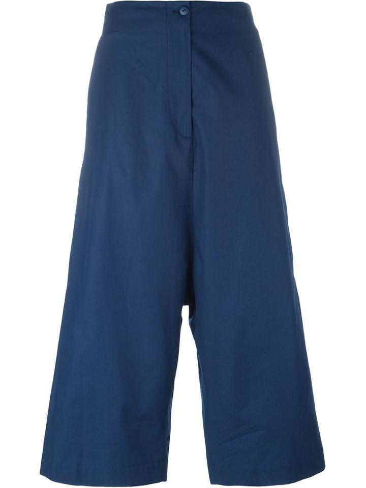 I'm Isola Marras Cropped Drop Crotch Trousers, Women's, Size: 40, Blue, Cotton