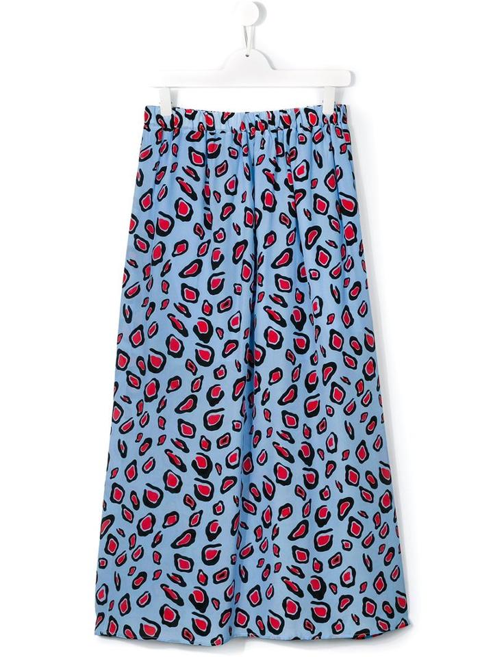 Msgm Kids Long Printed Skirt, Girl's, Size: 14 Yrs, Blue