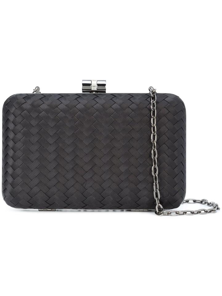 Inge Christopher Woven Box Clutch - Black
