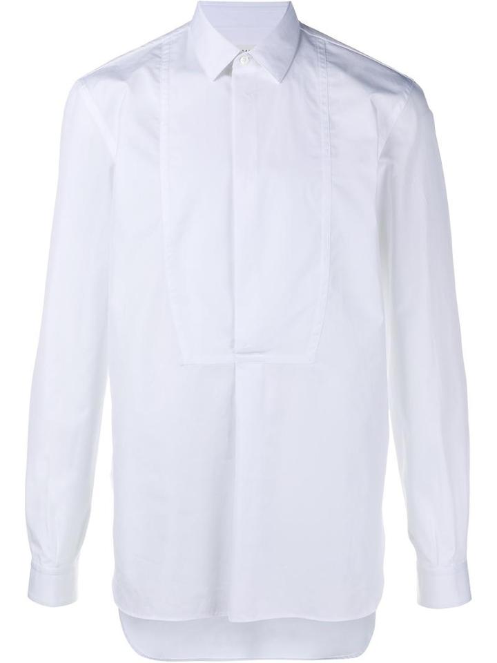Maison Margiela Button Placket Shirt, Men's, Size: 42, White, Cotton