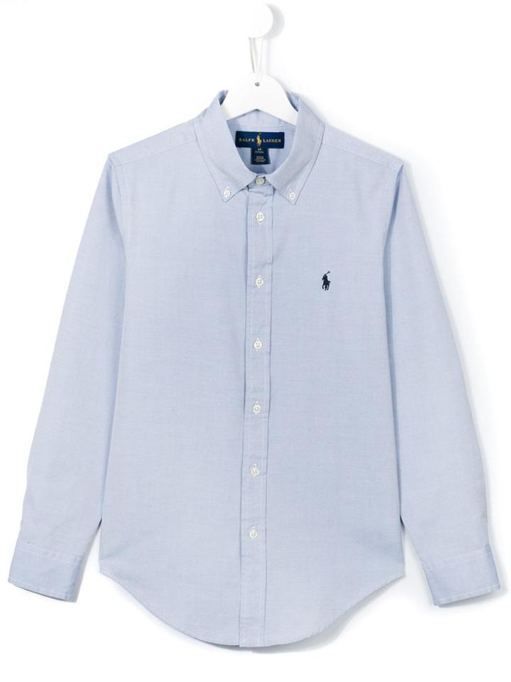 Ralph Lauren Kids Logo Embroidered Button Down Shirt - Blue