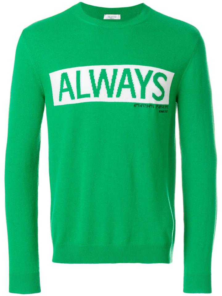 Valentino Always Intarsia Jumper - Green