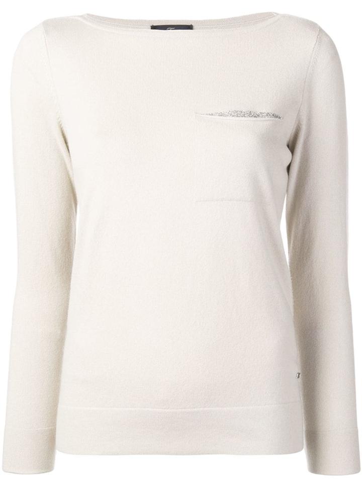 Fay Slash Neck Jumper - Neutrals