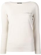 Fay Slash Neck Jumper - Neutrals