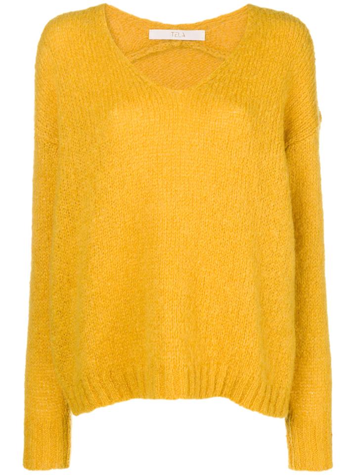 Tela V-neck Jumper - Yellow & Orange