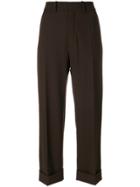 Chloé Turn-up Cropped Trousers - Brown