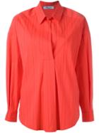 Blumarine Ribbed Shirt, Women's, Size: 44, Red, Cotton/polyamide/spandex/elastane