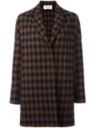 Harris Wharf London Checked Coat, Women's, Size: Medium, Brown, Virgin Wool/polyester