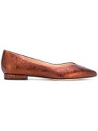 Anna Baiguera Pointed Toe Ballerina Shoes - Yellow & Orange