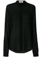 Saint Laurent Polka Dot Sheer Shirt - Black