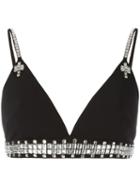 Givenchy Crystal Embellished Cropped Top, Women's, Size: 38, Black, Viscose/polyamide/spandex/elastane/brass