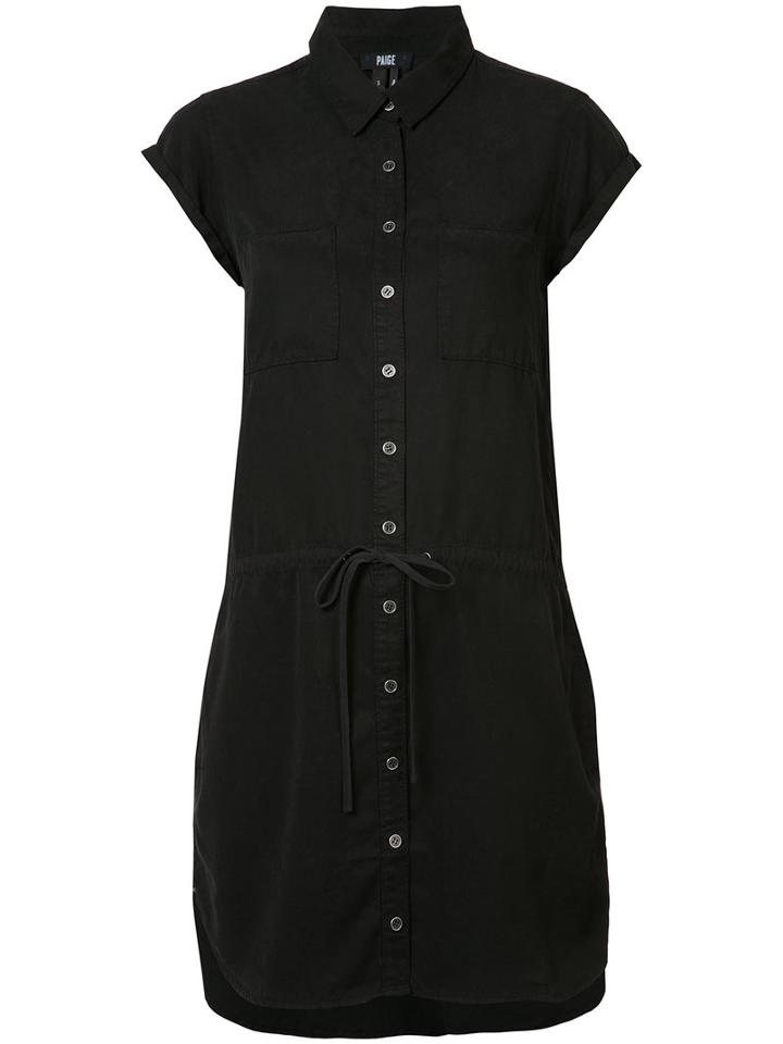 Paige Drawstring Shirt Dress, Women's, Size: Small, Black, Tencel