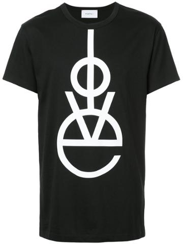 Ports V Love Slogan T-shirt - Black