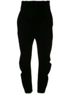 Giorgio Armani High-waisted Velvet Trousers - Black