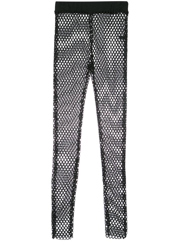 Les Animaux - Mesh Leggings - Women - Polyester/spandex/elastane - L, Black, Polyester/spandex/elastane