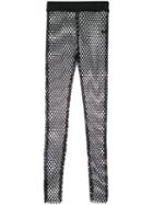 Les Animaux - Mesh Leggings - Women - Polyester/spandex/elastane - L, Black, Polyester/spandex/elastane