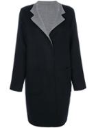 Manzoni 24 - Contrast Lapel Coat - Women - Cashmere/wool - 46, Blue, Cashmere/wool