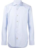 Kiton Classic Shirt, Men's, Size: 44, Blue, Cotton