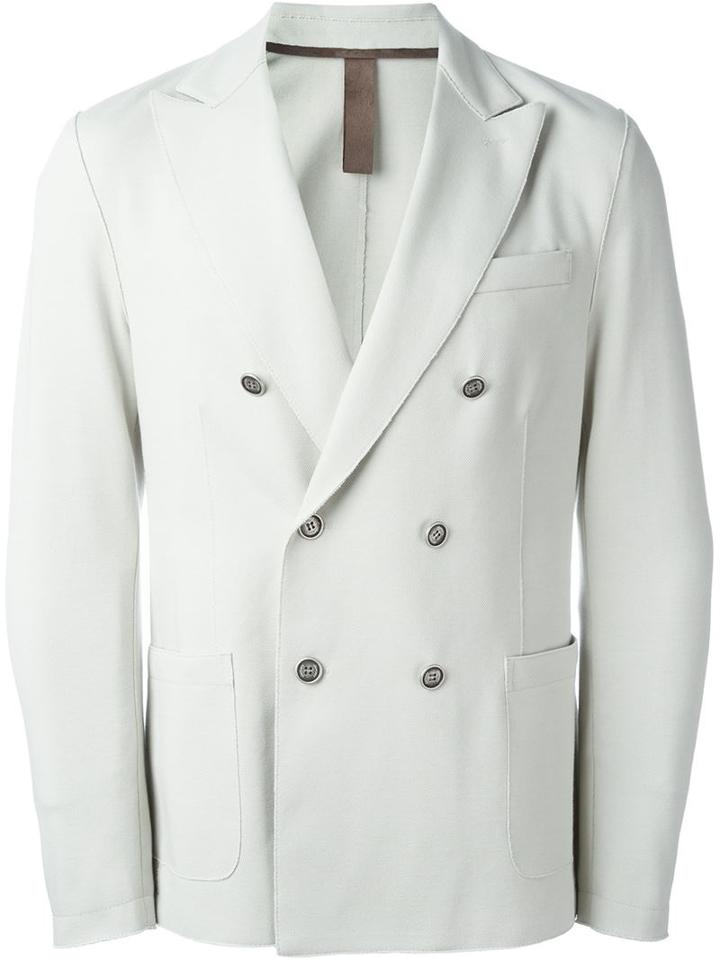 Eleventy Double Breasted Blazer, Men's, Size: 48, Nude/neutrals, Cotton/nylon/spandex/elastane