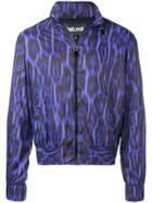 Just Cavalli Leopard Print Bomber Jacket - Purple