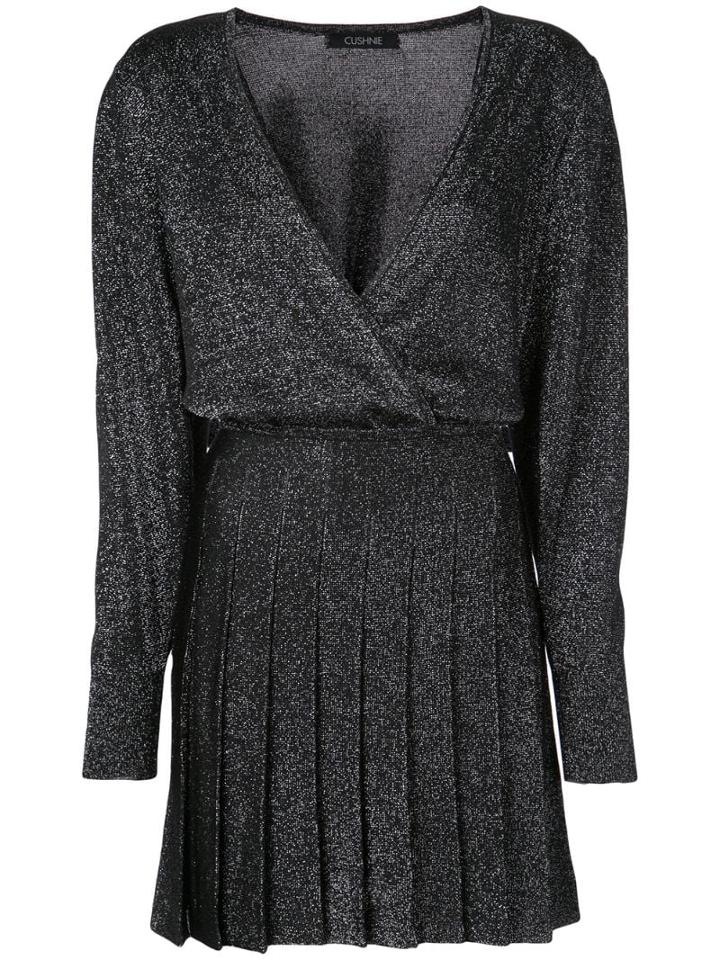 Cushnie Glitter Knitted Mini Dress - Black