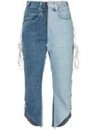 77circa Two-tone Cropped Jeans - Blue