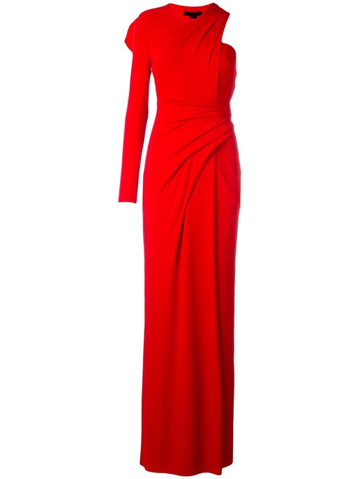 Alexander Wang Draped One Shoulder Gown, Women's, Size: 4, Red, Acetate/nylon/spandex/elastane