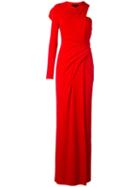 Alexander Wang Draped One Shoulder Gown, Women's, Size: 4, Red, Acetate/nylon/spandex/elastane