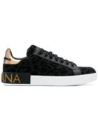 Dolce & Gabbana Leopard Lace-up Sneakers - Black