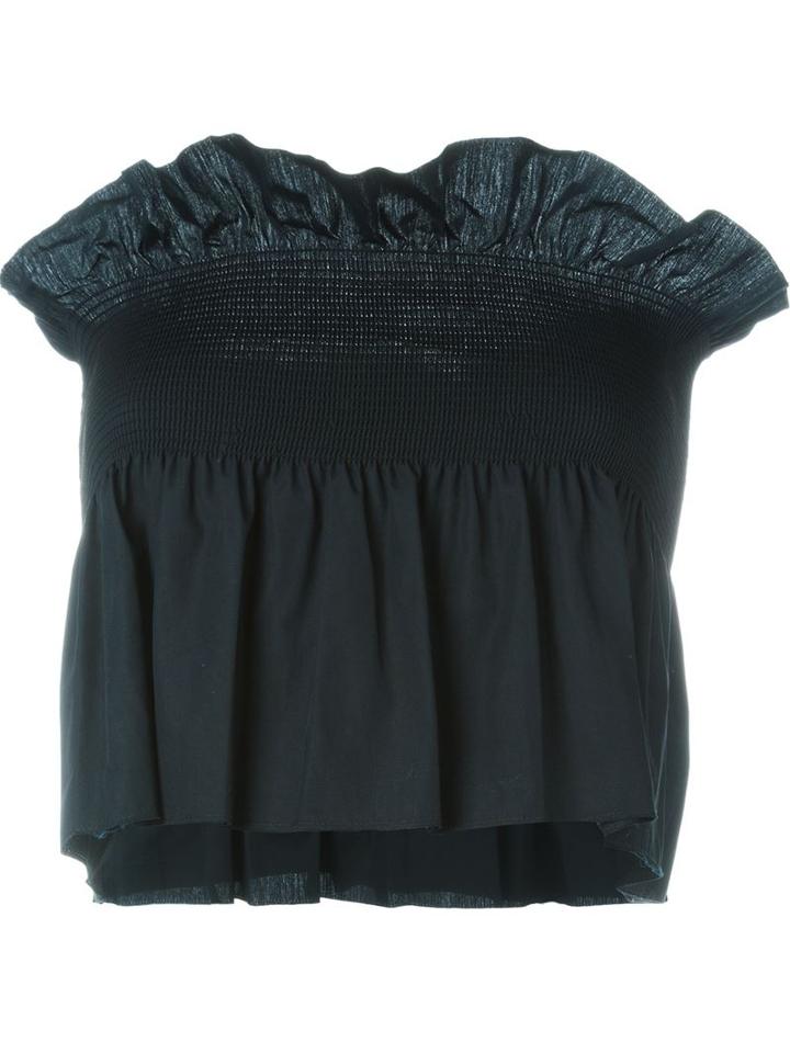 Mm6 Maison Margiela Pleated Strapless Top